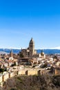 Segovia, Spain Ã¢â¬â View of the Cathedral and the Sierra the Guadarrama behind in Winter